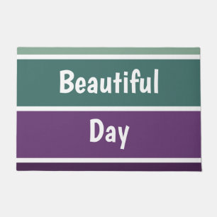 Green And Purple Stripes Doormat