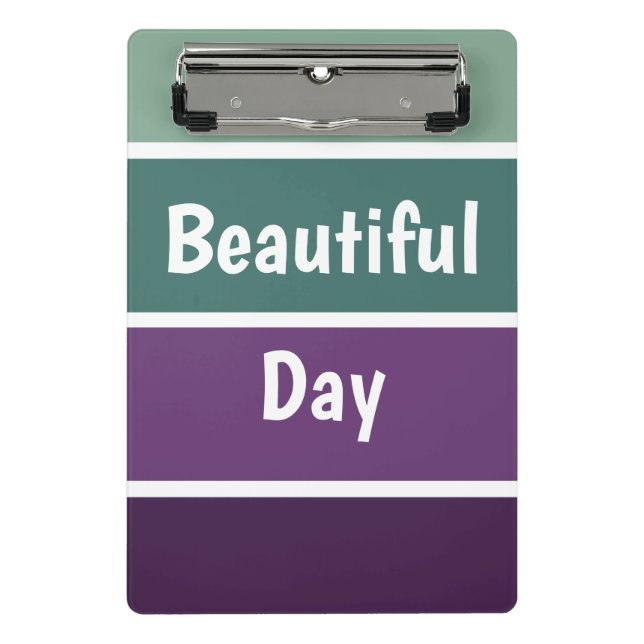 Green And Purple Stripes Mini Clipboard (Front)
