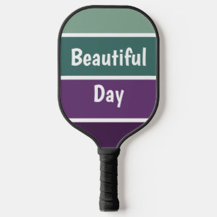 Green And Purple Stripes Pickleball Paddle