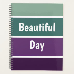 Green And Purple Stripes Planner