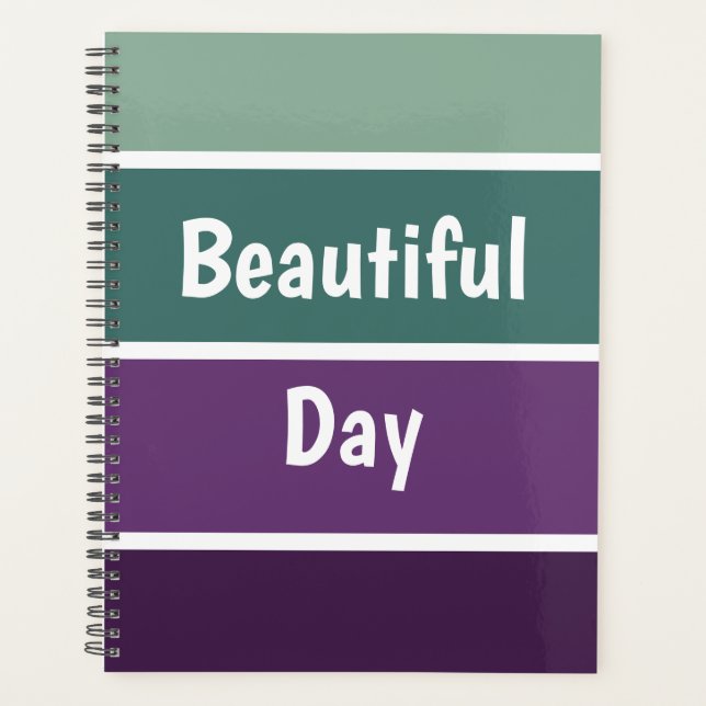 Green And Purple Stripes Planner (Front)