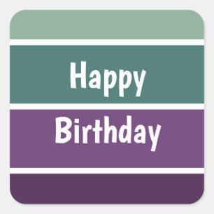 Green And Purple Stripes Square Sticker