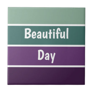 Green And Purple Stripes Stone Ceramic Tile