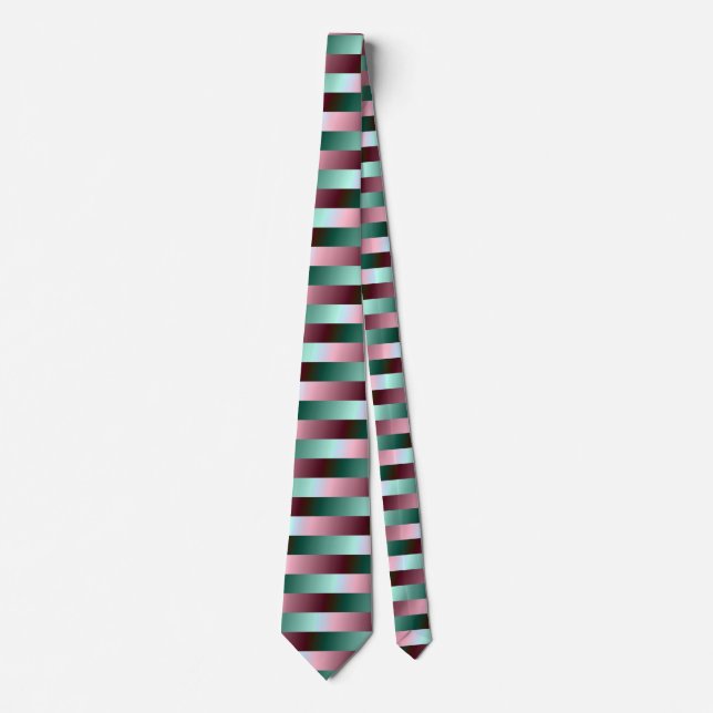Green and Purple Stripes Tie (Front)