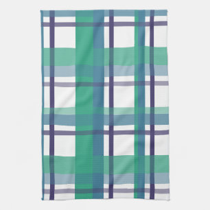 Green And Purple Tartan Pattern Kitchen Towels