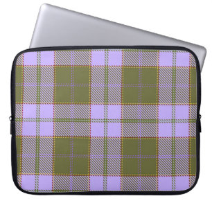 Green and Purple Tartan Plaid Scottish Seamless Pa Laptop Sleeve