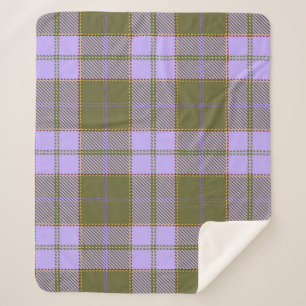 Green and Purple Tartan Plaid Scottish Seamless Pa Sherpa Blanket