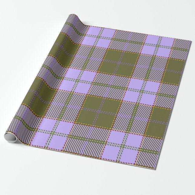 Green and Purple Tartan Plaid Scottish Seamless Pa Wrapping Paper (Unrolled)