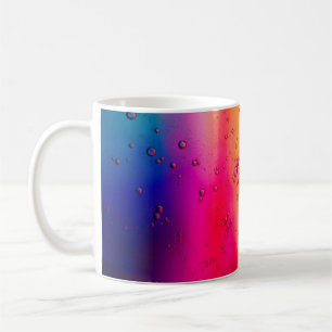 Green and red abstract painting coffee mug