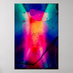 Green and red abstract painting poster