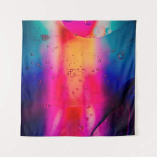 Green and red abstract painting tapestry