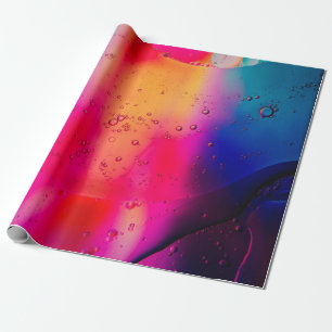Green and red abstract painting wrapping paper