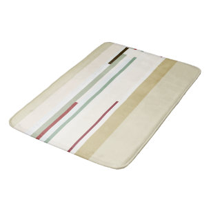 green and red Abstract Stripes Bath Mat