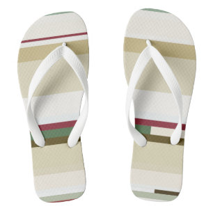 green and red Abstract Stripes Thongs