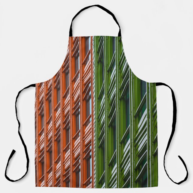 Green and red architectural structure apron (Front)