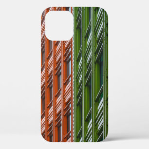 Green and red architectural structure iPhone 12 case