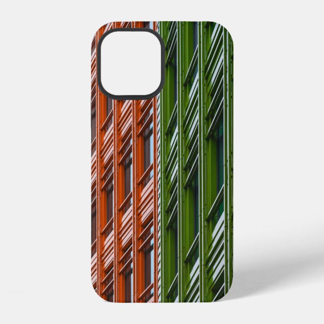 Green and red architectural structure iPhone case (Back)
