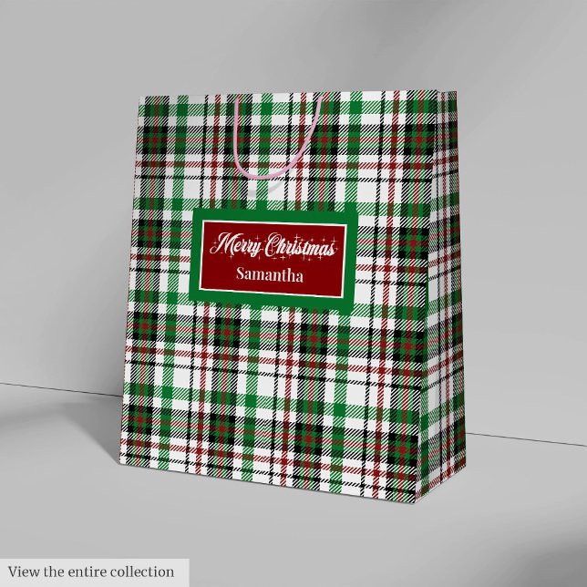 Green and Red Christmas Bags Monogram Holiday (Green and Red Christmas Bags Monogram Holiday Style)