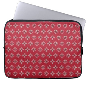 Green and Red Christmas Festive Pattern Laptop Sleeve