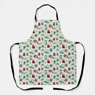 Green and Red Christmas Patterns -  Apron