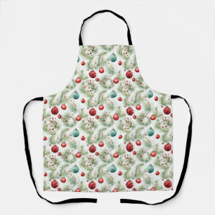 Green and Red Christmas Patterns - Apron