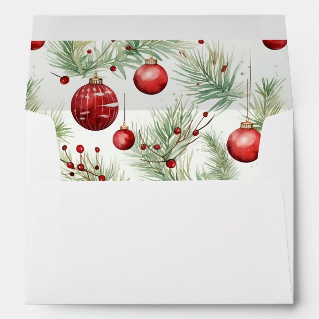 Green and Red Christmas Patterns -  Envelope (Back (Bottom))