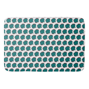 Green and red Fish Bath Mat