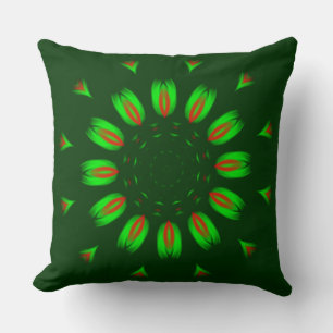 Green and Red Flames Cushion