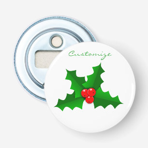 Green and red holly Thunder_Cove Bottle Opener