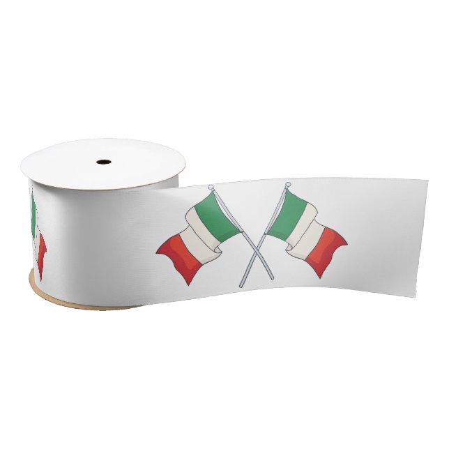 Green and Red Italian Flag Pattern Satin Ribbon (Spool)