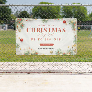 Green and Red Minimalist Christmas Holiday Sale  Banner