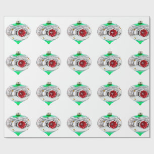 Green and Red Ornaments Wrapping Paper