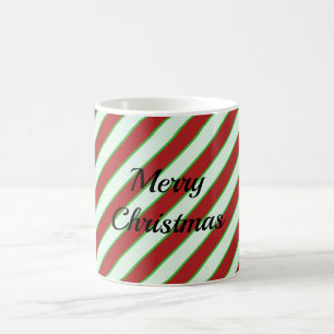 Green and Red Pinstripe Pattern Coffee Mug