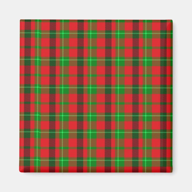 Green And Red Plaid Pattern Magnet (Front)