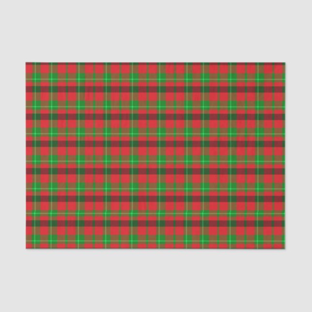 Green And Red Plaid Pattern Tissue Paper (Front)