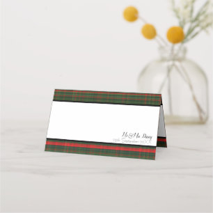 Green and Red Plaid Place Card