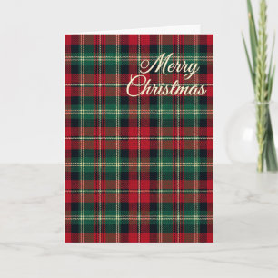 Green and Red Scottish Tartan Christmas Card