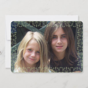Green and Red Snowflake Editable Photo Card