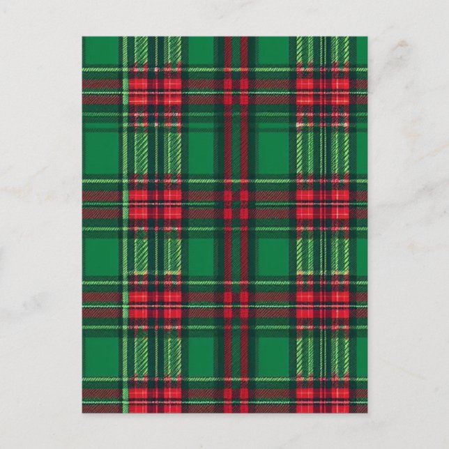 Green and red squares holiday postcard (Front)