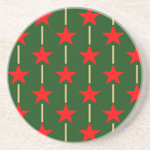 Green And Red Stars Coaster