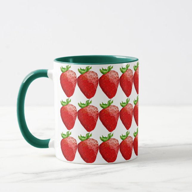 Green and Red Strawberry Coffee Mug (Left)