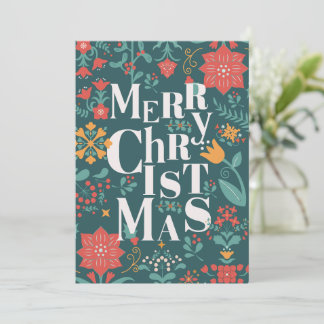 Green and Red Stylish Merry Christmas Holiday Card