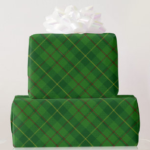 Green and Red Tartan Plaid Christmas Gift Wrappin Wrapping Paper