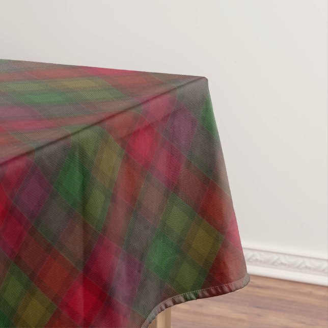 Green and red, tartan tablecloth (In Situ)