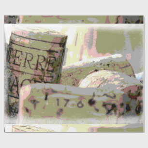 Green and Red Toned Wine Corks Wrapping Paper