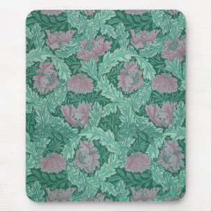 Green and Red Wreath Pattern (by William Morris) Mouse Pad