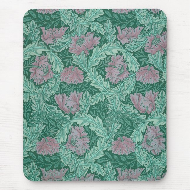 Green and Red Wreath Pattern (by William Morris) Mouse Pad (Front)