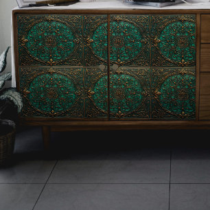 Green and Rust Old Windows Decoupage Tissue Paper