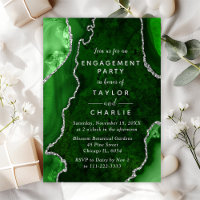 Green and Silver Agate Marble Engagement Party