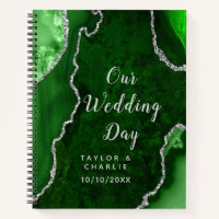 Green and Silver Agate Marble Wedding